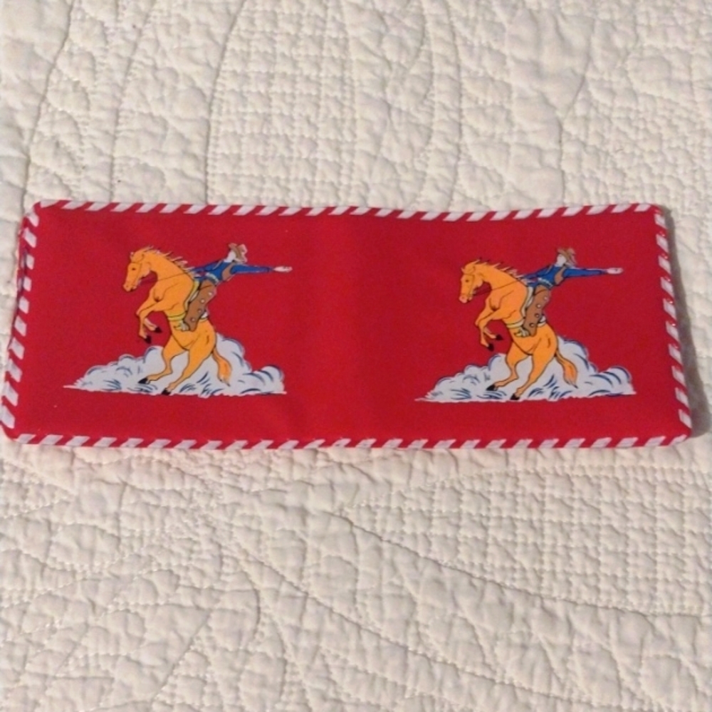 Red Kids Wallet with Horse & Cowboy Design